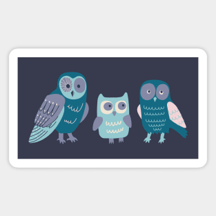 Trio of Owls - cute owls by Cecca Designs Magnet